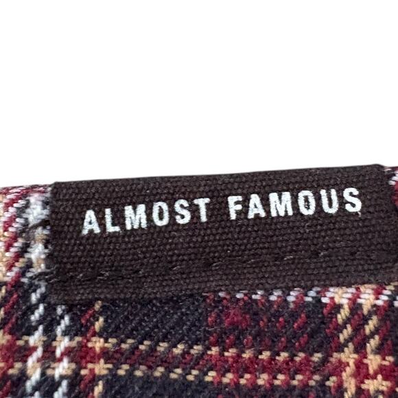 Almost Famous Plaid High Rise Flare Pants 11 Y2K Indie Punk Grunge 90s Retro - Picture 6 of 7